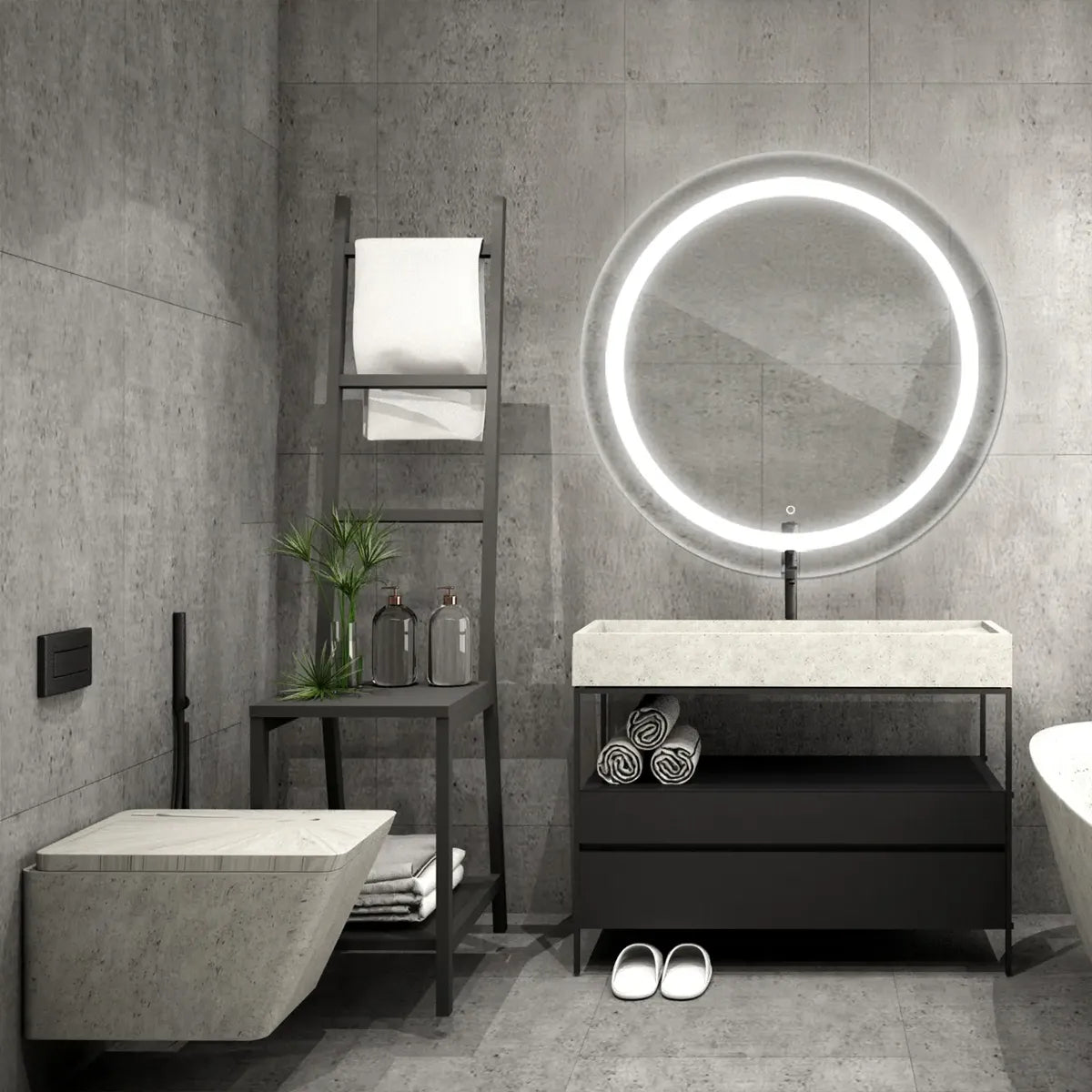 Espejo Led Redondo De Lujo 60x60cm