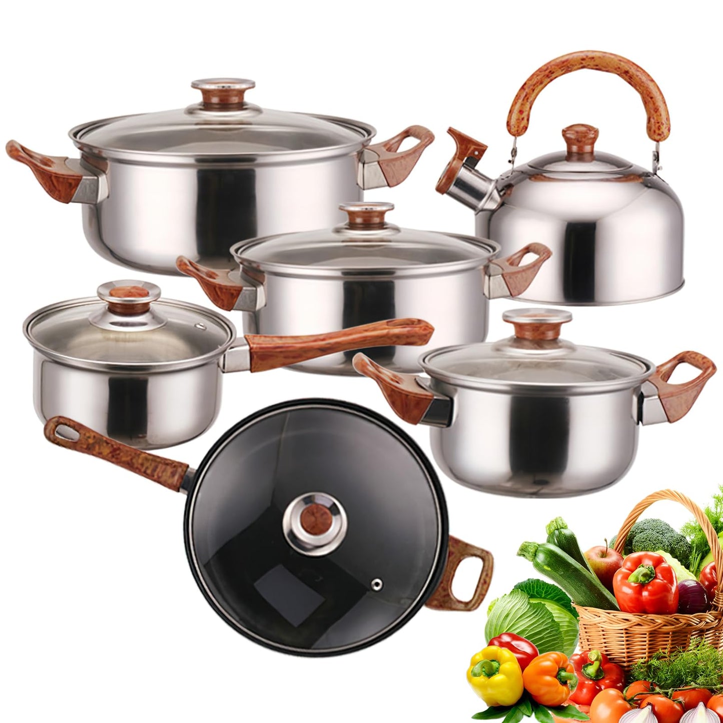 🔥 LIQUIDACIÓN DE STOCK: Conjunto de Potes de 12 Peças de Qualidade  🍲🍚