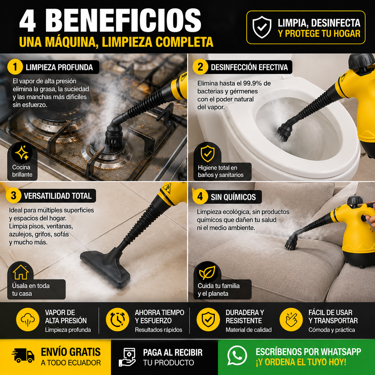 MAQUINA DE LIMPIEZA A VAPOR MULTIFUNCIONAL
